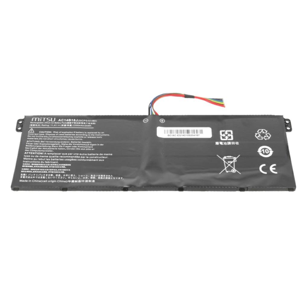 Batería compatible para portátil ACER AC14B18J 11.4V 2200 mAh Mitsu - Imagen 3