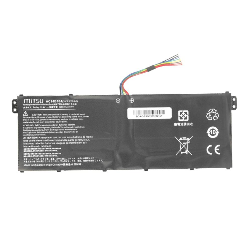 Batería compatible para portátil ACER AC14B18J 11.4V 2200 mAh Mitsu - Imagen 4