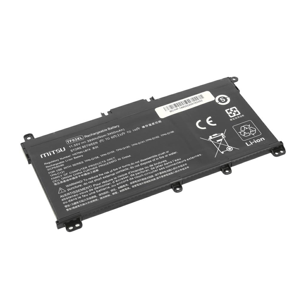 Batería compatible para portátil HP TF03XL 11.55V 3400mAh Mitsu - Imagen 2
