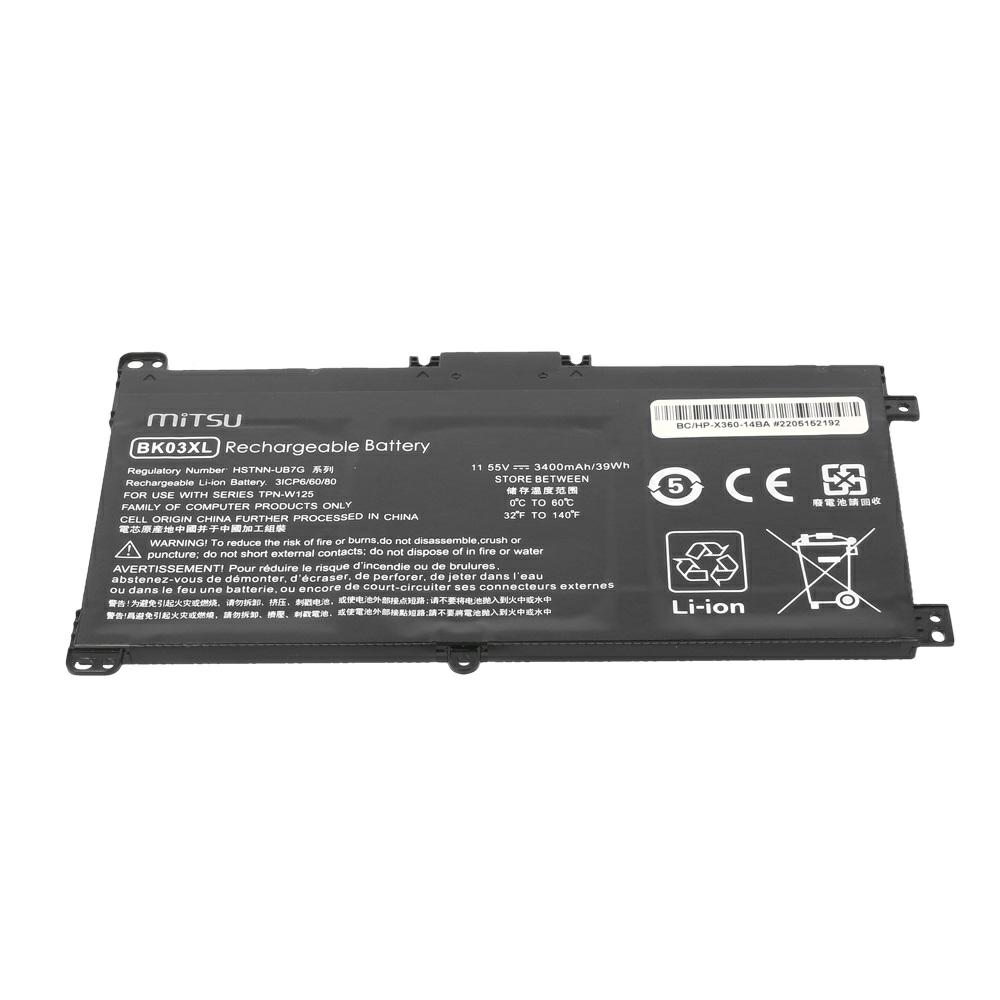 Batería compatible para portátil HP BK03XL 11.55V 3400mAh Mitsu - Imagen 3