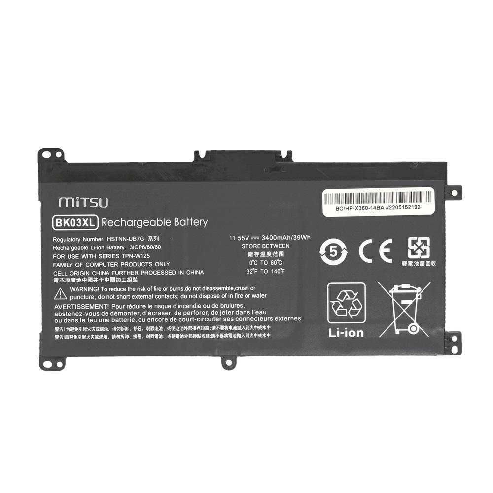 Batería compatible para portátil HP BK03XL 11.55V 3400mAh Mitsu - Imagen 5