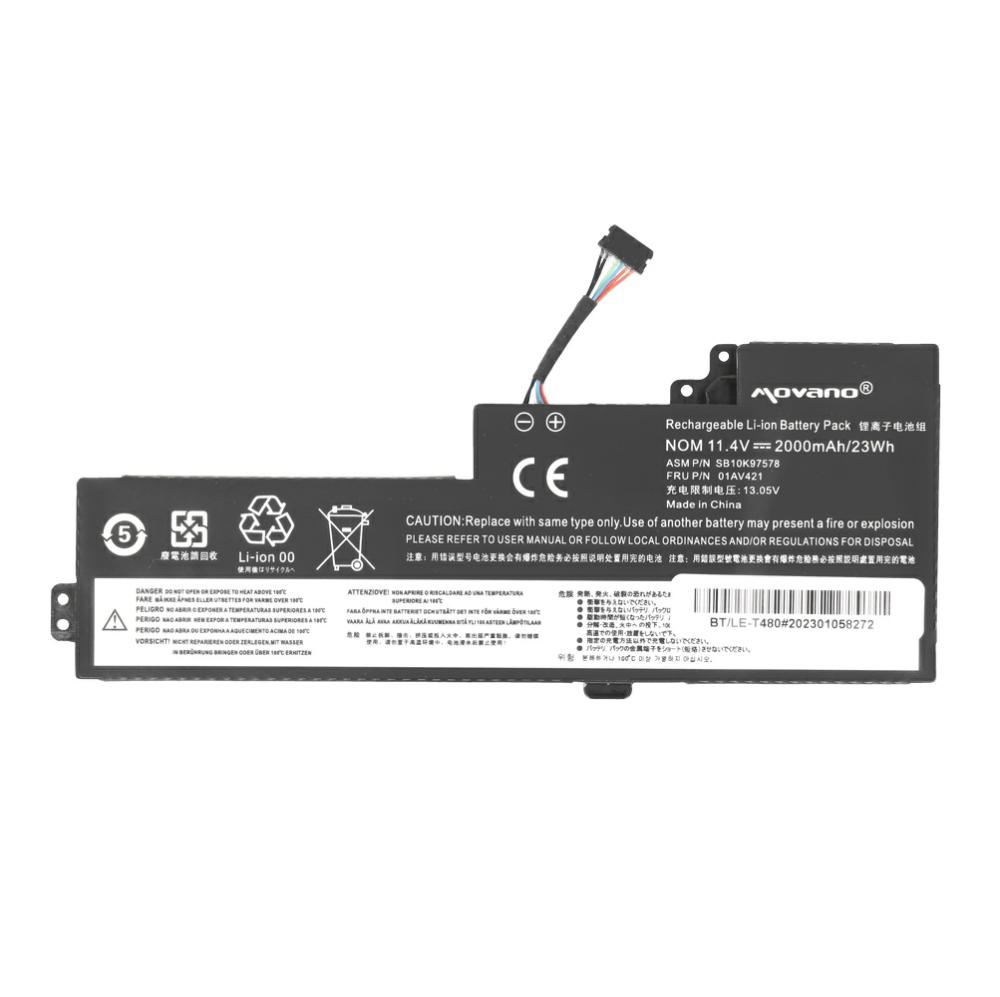 Batería compatible para portátil LENOVO T480 11.4v 2000 mAh Movano - Imagen 5