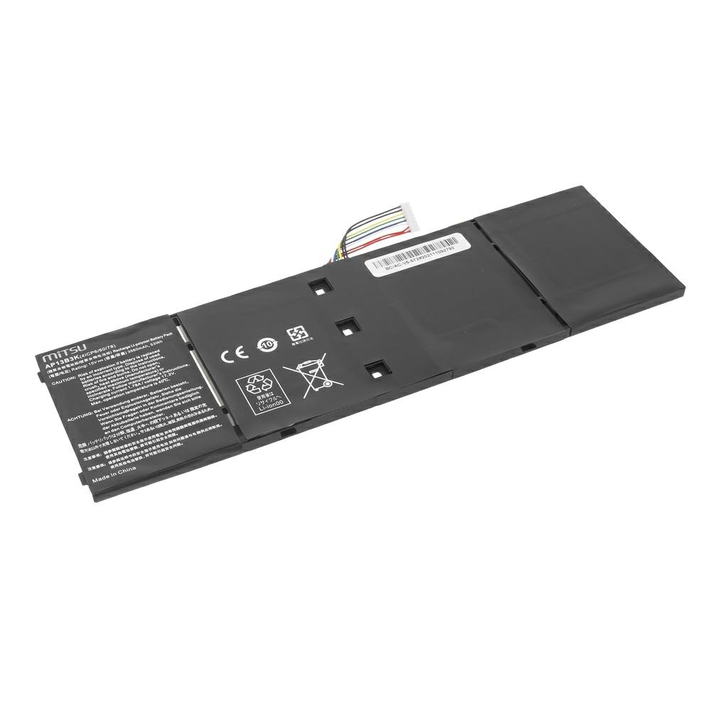 Batería compatible para portátil ACER AP13B3K 15V 3560 mAh Mitsu - Imagen 2