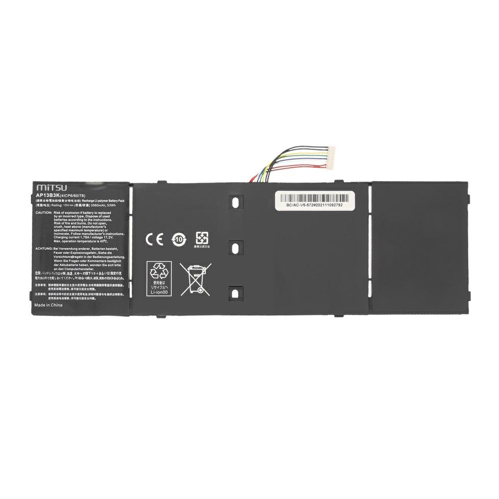 Batería compatible para portátil ACER AP13B3K 15V 3560 mAh Mitsu - Imagen 5