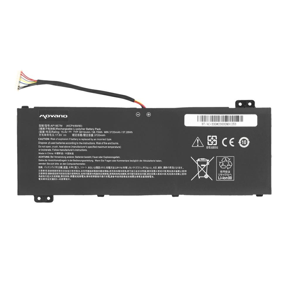 Batería compatible para portátil ACER AP18E7M 15.4V 3815mAh Movano - Imagen 5
