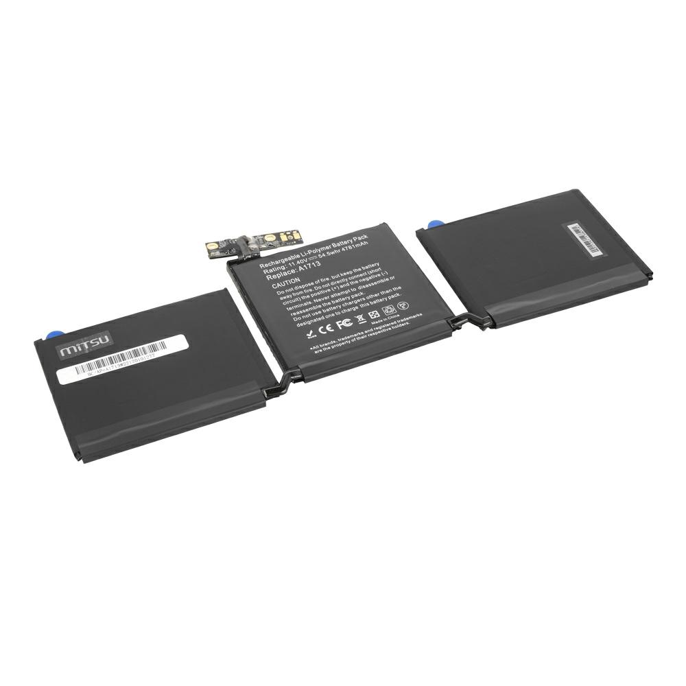 Batería compatible para portátil APPLE A1713, A1708 (Late 2016 / Mid 2017) 11.4V 54.5Wh Mitsu - Imagen 2