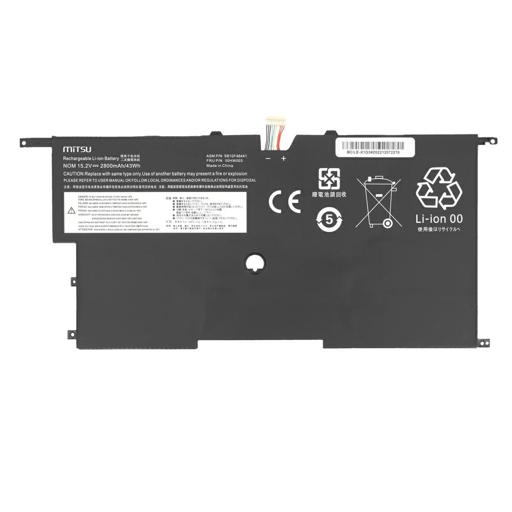 Batería compatible para portátil LENOVO X1 Carbon gen2/3 15.2v 2800 mAh Mitsu - Imagen 5