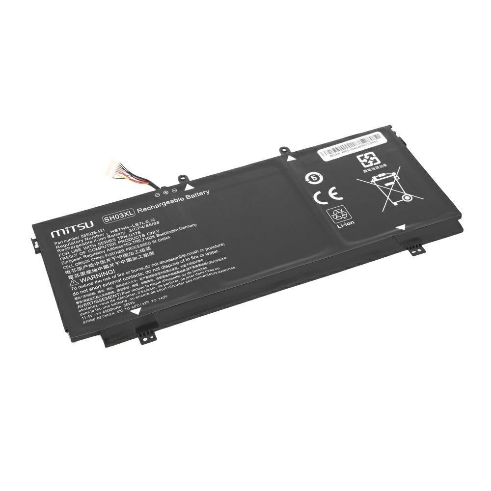 Batería compatible para portátil HP SH03XL 11.4V 4900mAh Mitsu - Imagen 2