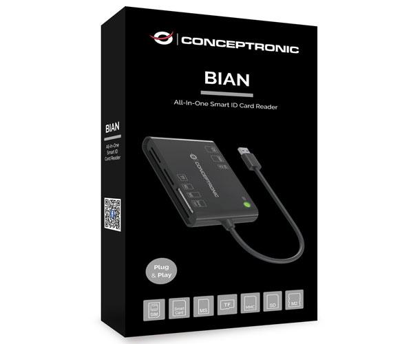 Lector Dnie 3.0 + Lector Externo Multitarjeta Conceptronic / USB 2.0 Bian / eID / Negro / BIAN01B - Imagen 3