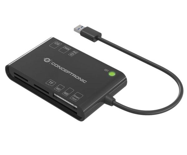 Lector Dnie 3.0 + Lector Externo Multitarjeta Conceptronic / USB 2.0 Bian / eID / Negro / BIAN01B
