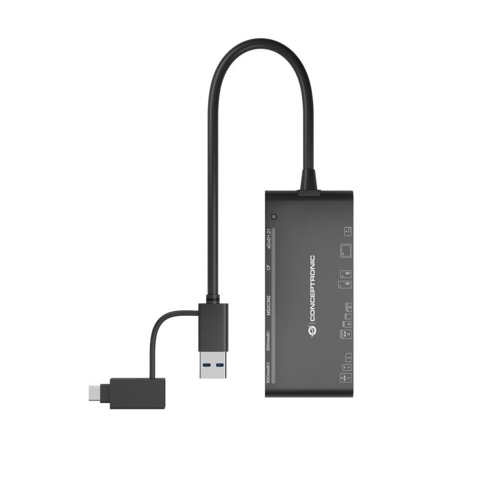 Lector Externo Multitarjeta 7 en 1 Conceptronic / USB 3.2 / SD-MSD-MS-CF / BIAN03B - Imagen 2