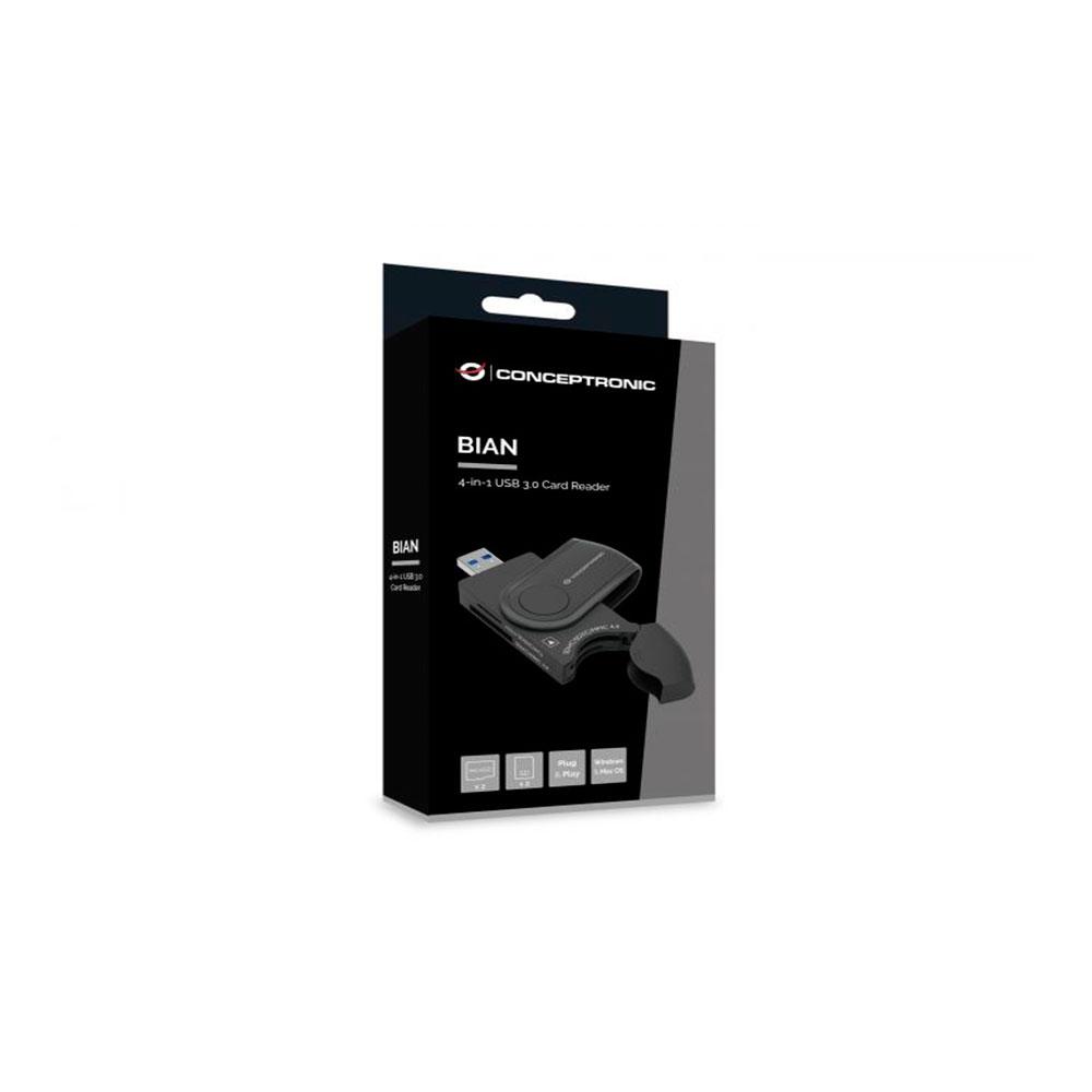 Lector Externo Multitarjeta 4 en 1 Conceptronic / USB 3.0 Bian / Negro / BIAN04B - Imagen 2