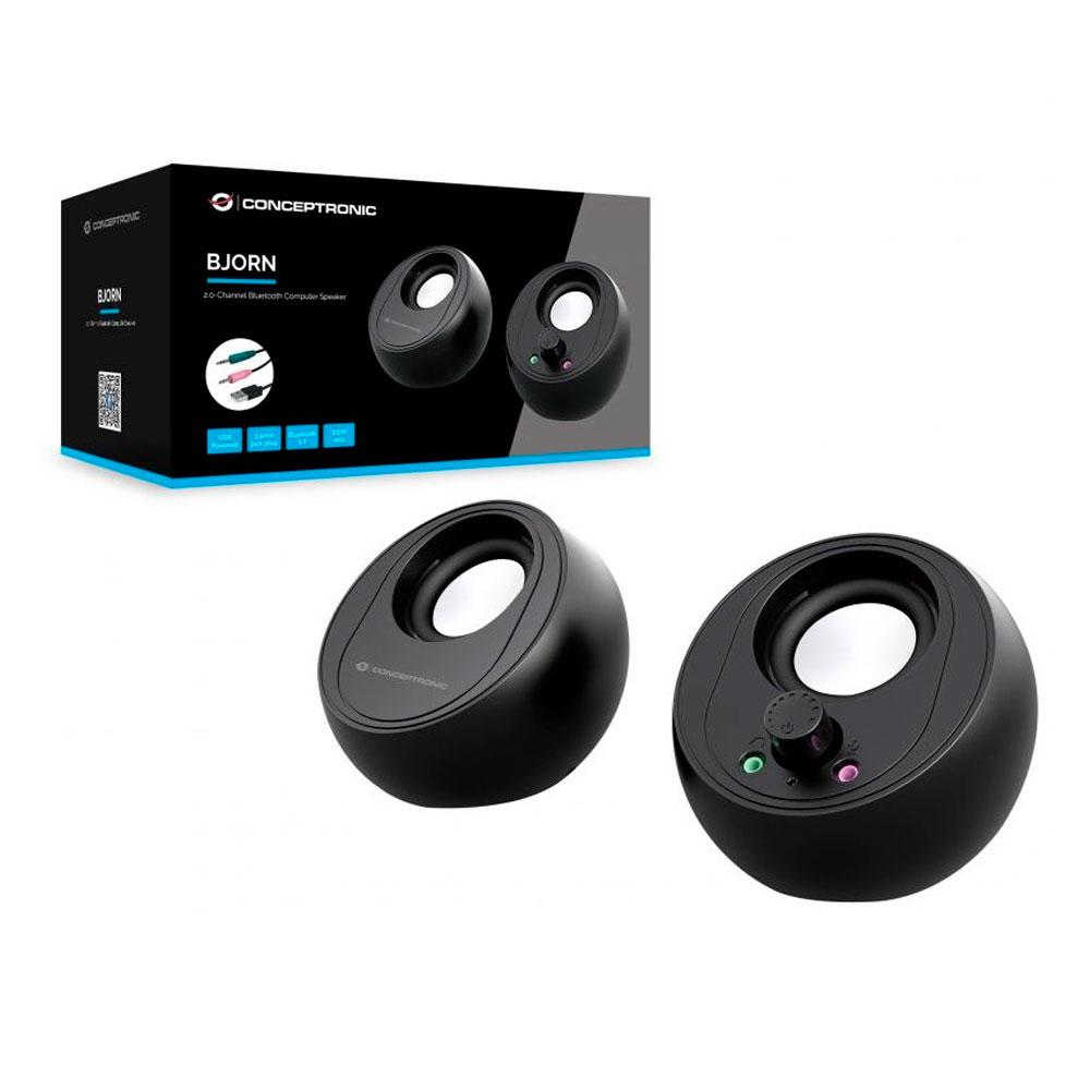 Altavoces 2.0 Bluetooth 5.0 Conceptronic Bjorn01b / 10w / Negro / Jack 3.5 / Alimentación USB" - Imagen 2