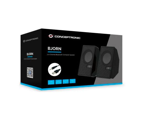Altavoces 2.0 Bluetooth 5.0 Conceptronic Bjorn02b / 6W / Jack 3.5 / Alimentación USB / Negro" - Imagen 2