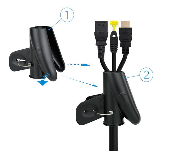 Organizador de cables Flexible en espiral + Pinza 25mm / 1m / Negro / 10.36.0001-bk - Imagen 2