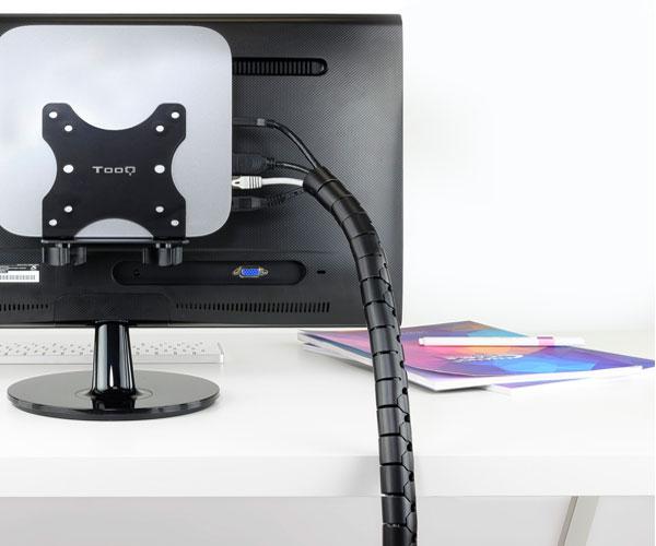Organizador de cables Flexible en espiral + Pinza 25mm / 1m / Negro / 10.36.0001-bk - Imagen 5