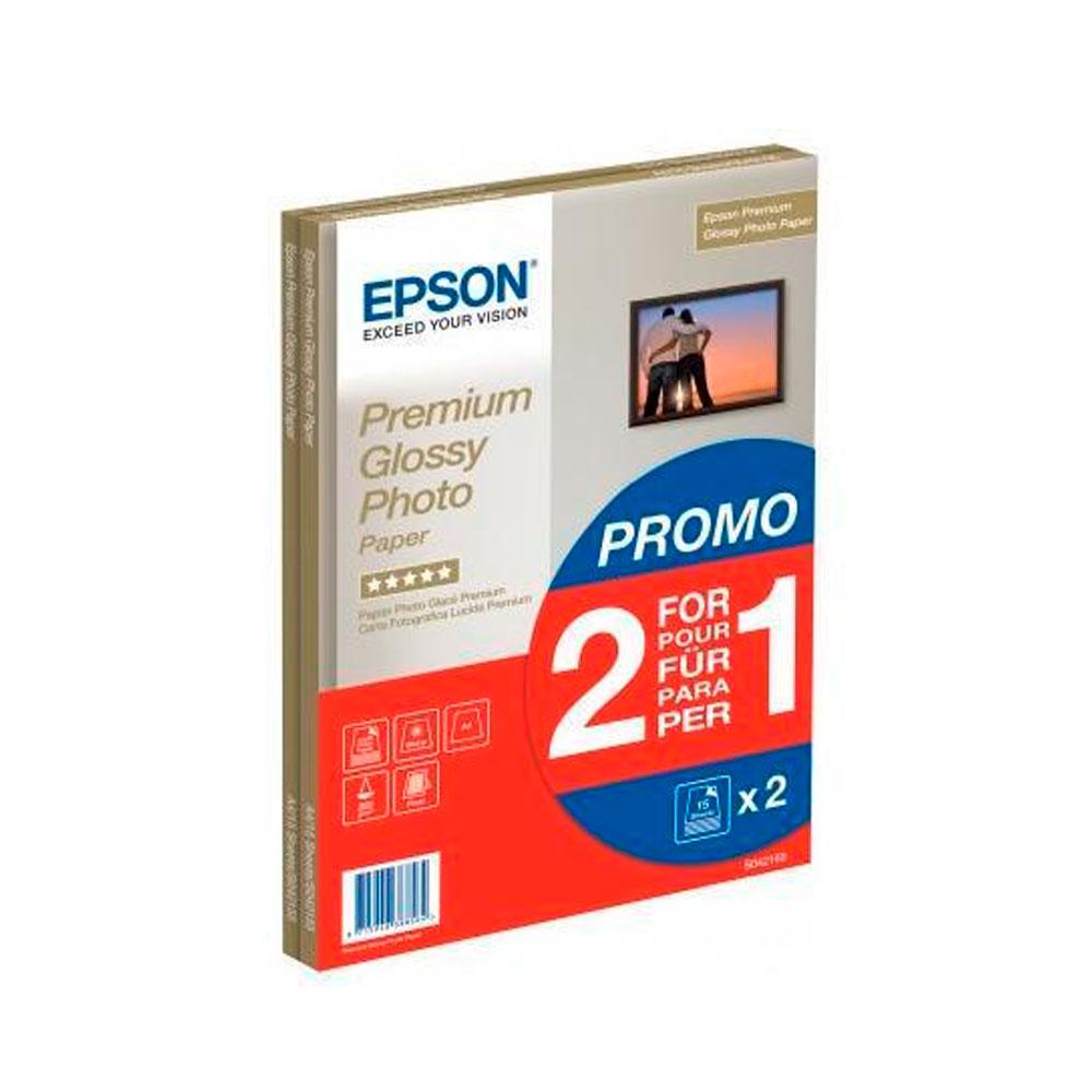Papel Epson Original Premium Glossy Photo / A4 / 225g / Promocion 2x1 C13S042169