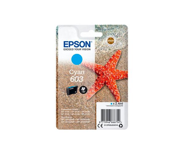 Tinta Original Epson 603 Cian Xp-2100 / Xp-3100 / Wf-2830dwf