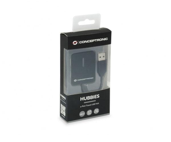 Hub 4 puertos Usb 2.0 Conceptronic / Diseño mini / Negro / C4PUSB2 - Imagen 2