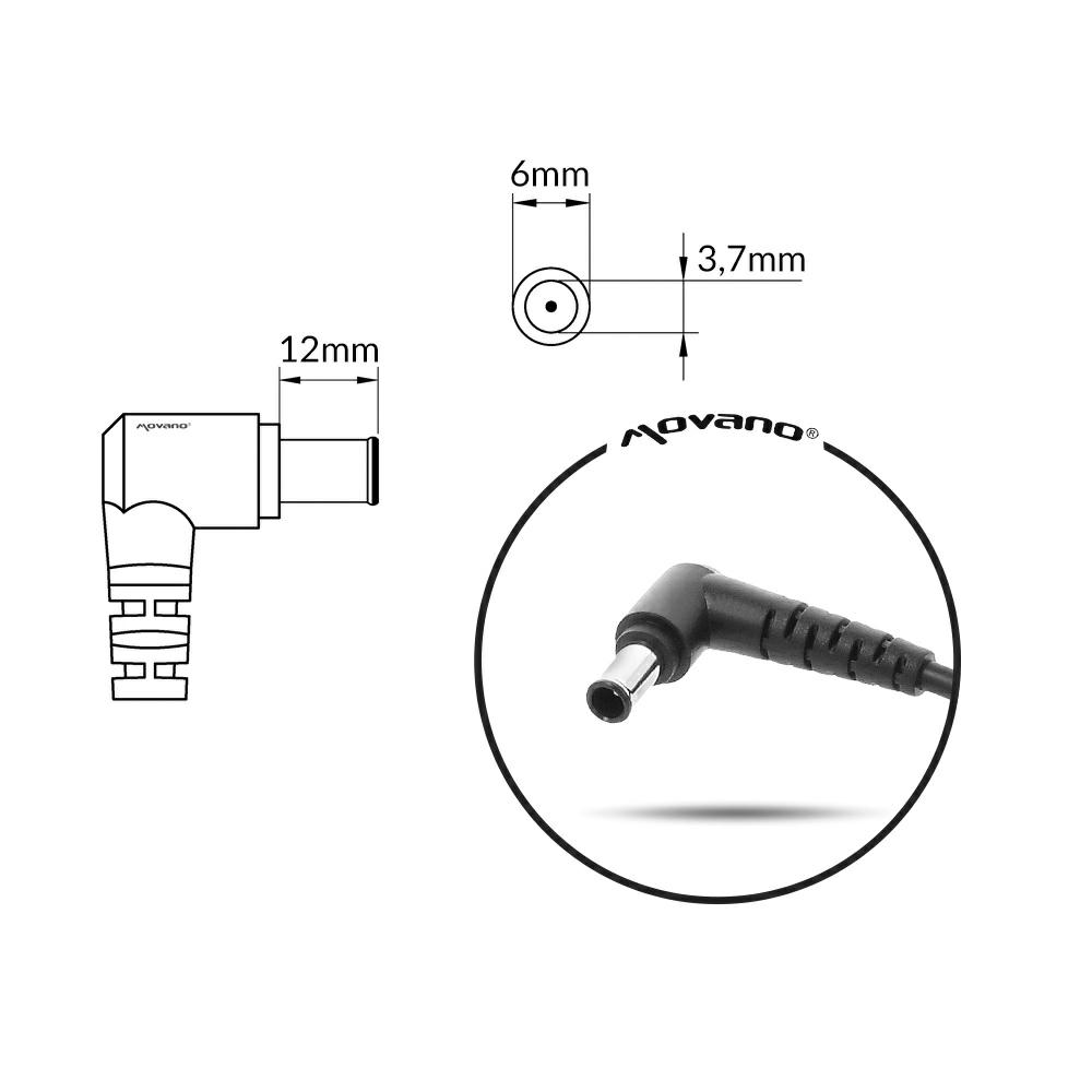 Cargador para portátil Asus 150W 20V 7.5A 6.0 mm x 3.7 mm Movano - Imagen 6