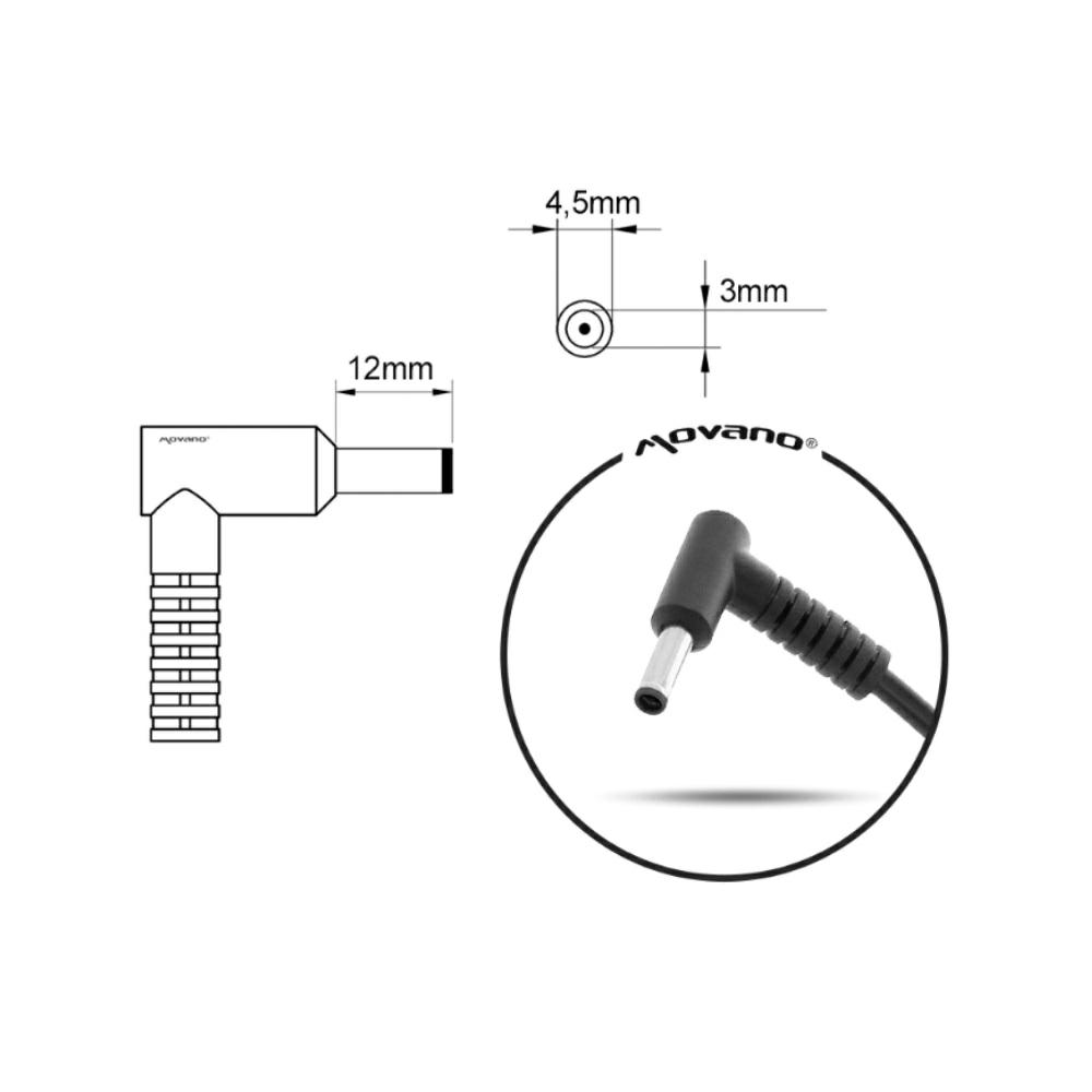 Cargador compatible para portátil HP 45W 19.5V 2.31A 4.5 mm x 3.0 mm Movano - Imagen 6