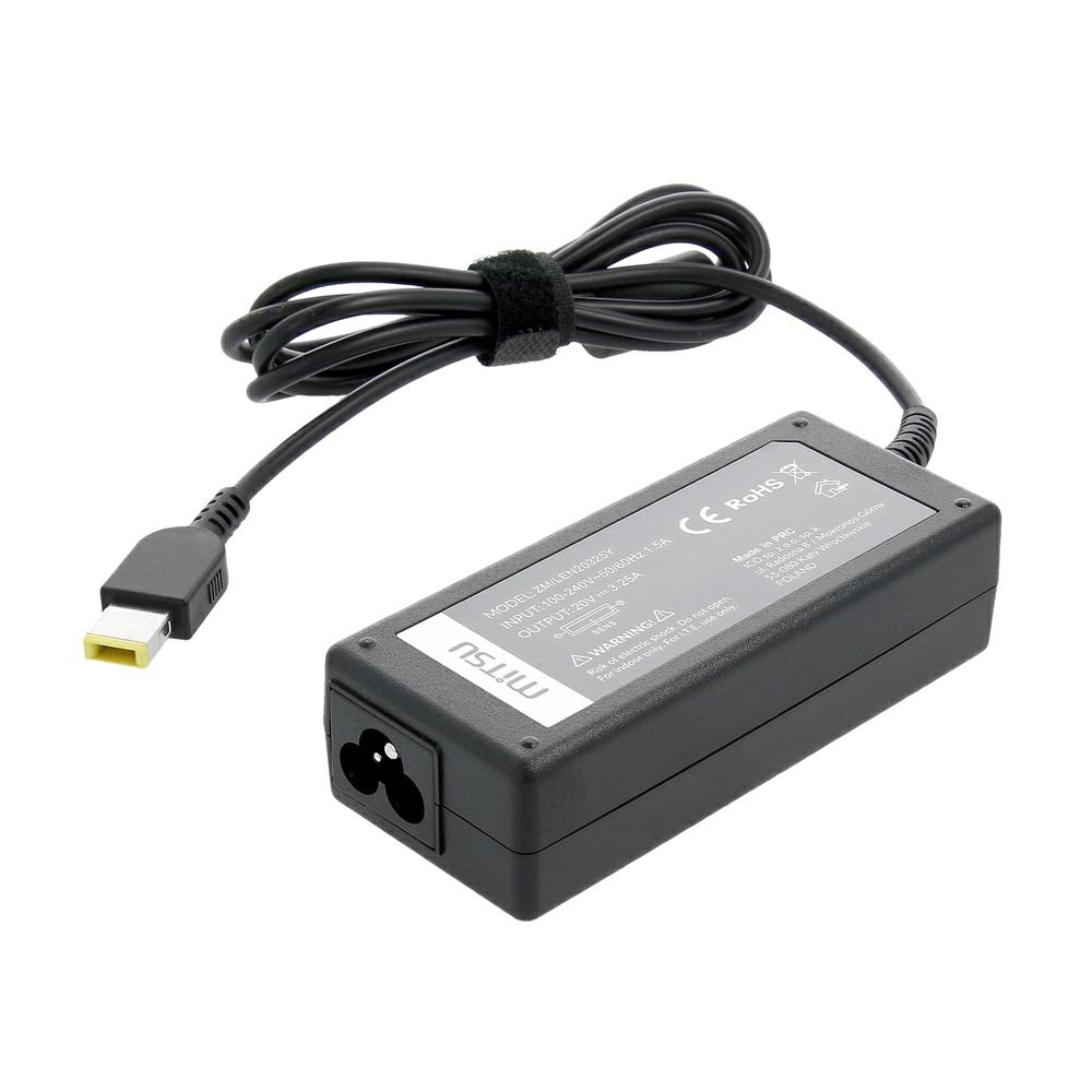 Cargador para portátil Lenovo 65W 20V 3.25A Conector Rectangular Mitsu - Imagen 2