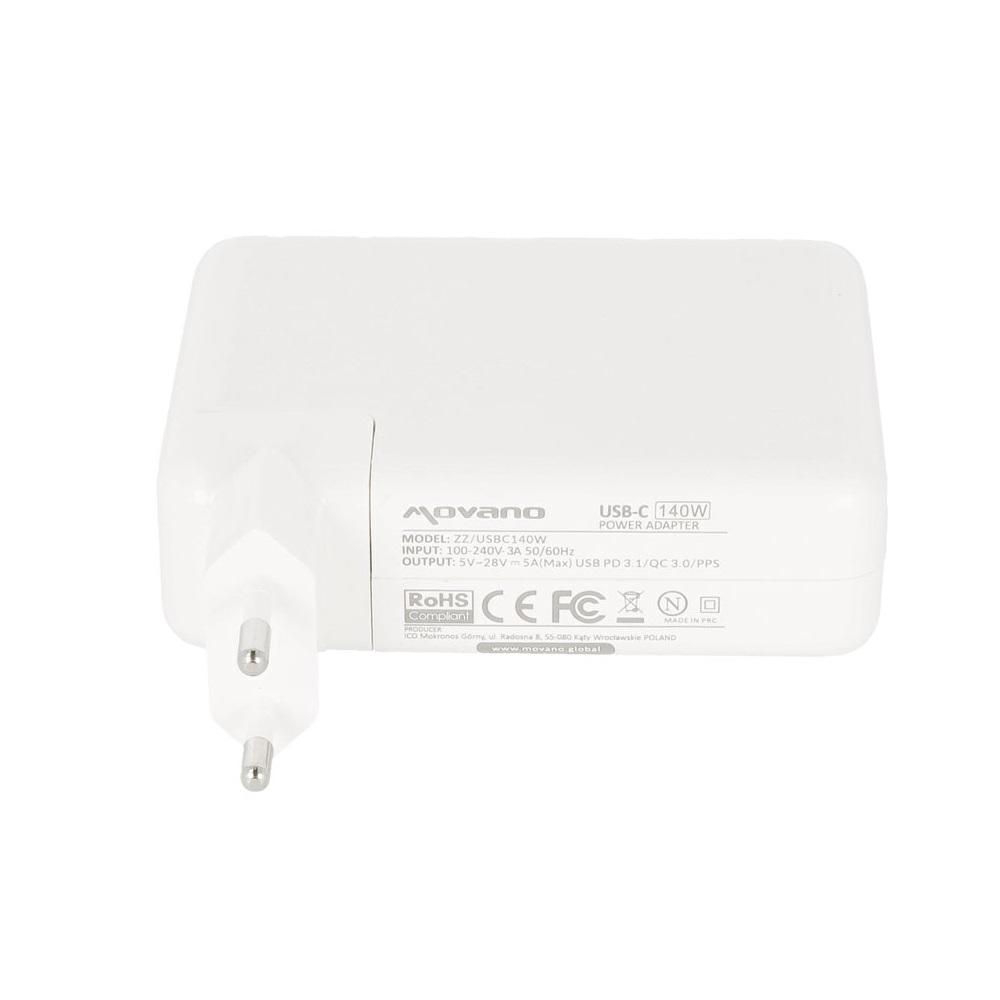 Cargador para portátil universal automático 140W 28v 5A Type-C Movano - Imagen 3