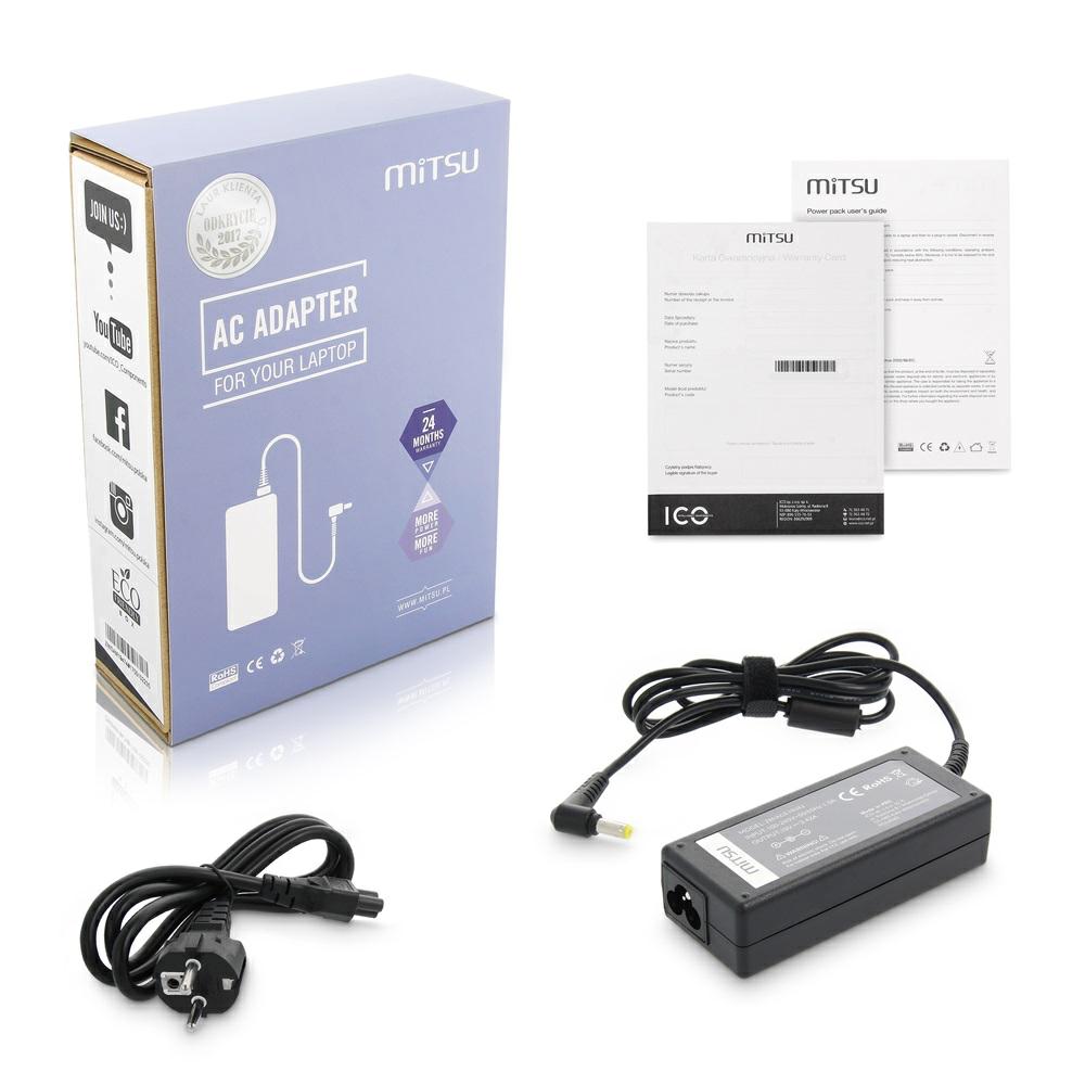 Cargador para portátil Acer / Asus / Toshiba 65W 19V 3.42A 5.5 mm x 1.7 mm Mitsu