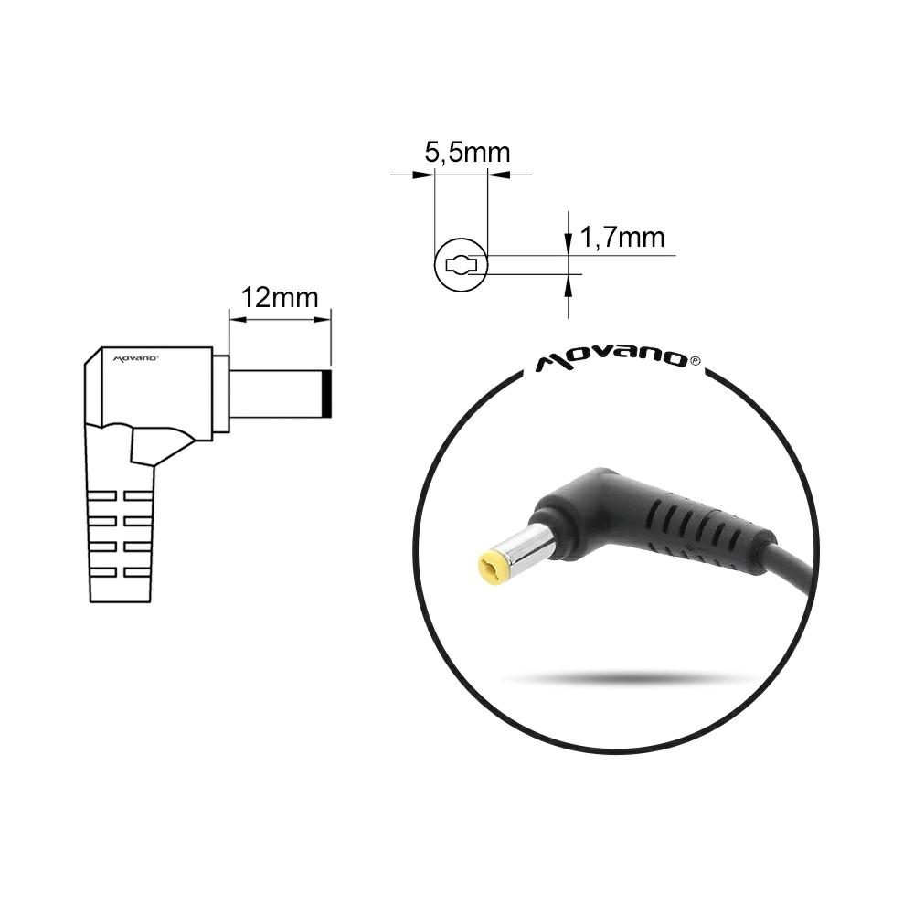 Cargador para portátil Acer / Asus / Toshiba 65W 19V 3.42A 5.5 mm x 1.7 mm Mitsu - Imagen 6