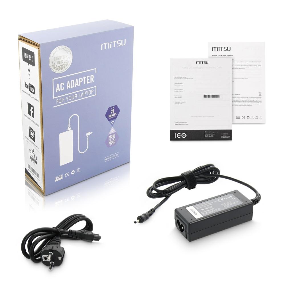Cargador para portátil Acer / Asus 45W 19V 2.37A 3.0 mm x 1.1 mm Mitsu