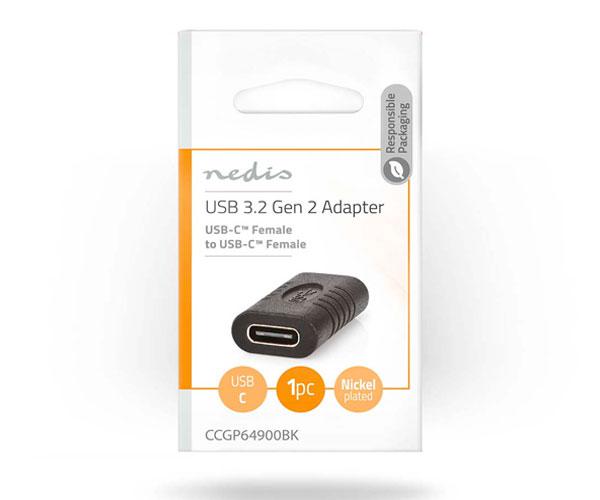 Adaptador Type-C 3.2 Gen 2 / Hembra - Hembra / Nedis / CCGP64900BK - Imagen 4