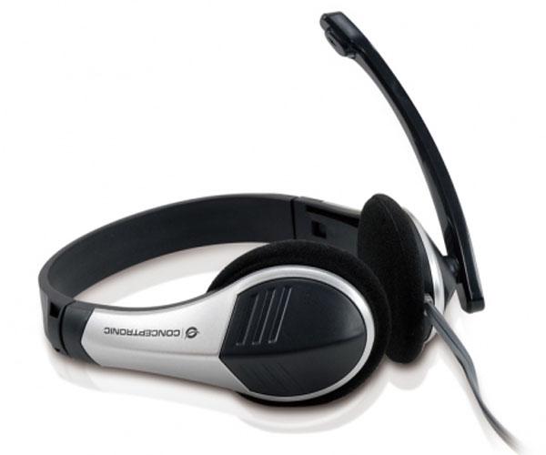 Auriculares con Microfono Conceptronic Polona / estereo / Jack 3.5mm / VoIp / negro - plata / CCHATSTAR2