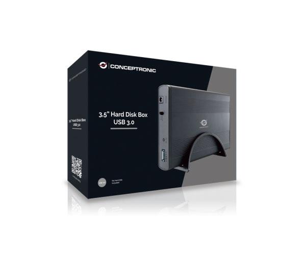 Caja externa Conceptronic Sata 3.5 / USB 3.0 / Negra / C20-300 / CHD3DUSB3 - Imagen 3