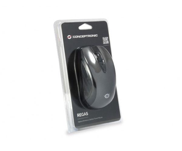 Raton optico Inalambrico Conceptronic Regas / 5 Botones / 1600dpi / Negro / C08-269 / CLLM5BTRVWL - Imagen 2