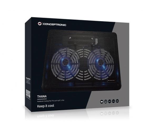 Base refrigeradora Conceptronic Thana / Hasta 15.6 Pulg. / 2 vent. 125mm / CNBCOOLPAD2F - Imagen 4