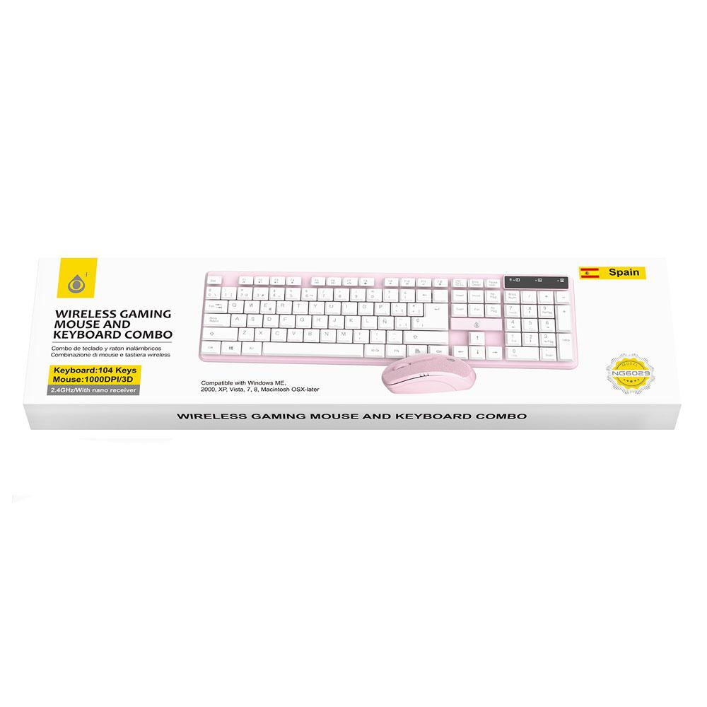 Combo Teclado + Raton Inalambrico NG6029 Rosa One+ - Imagen 2