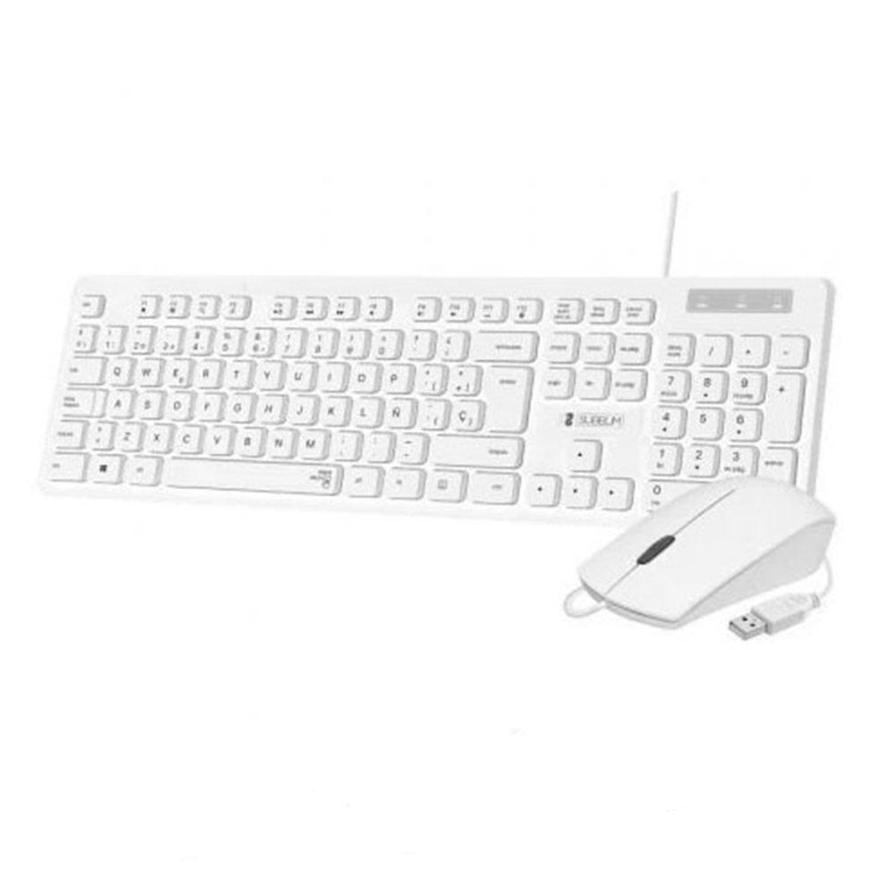Combo Teclado + Raton USB Subblim Combo Business / Slim / Silencioso / Blanco / SUBKBC-CSSK02