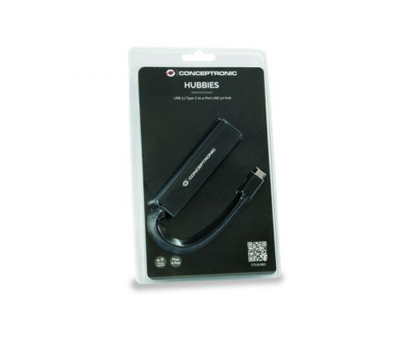 Hub Type-C a 4xUsb 3.0 / Negro / Ctc4usb3 / Conceptronic - Imagen 3