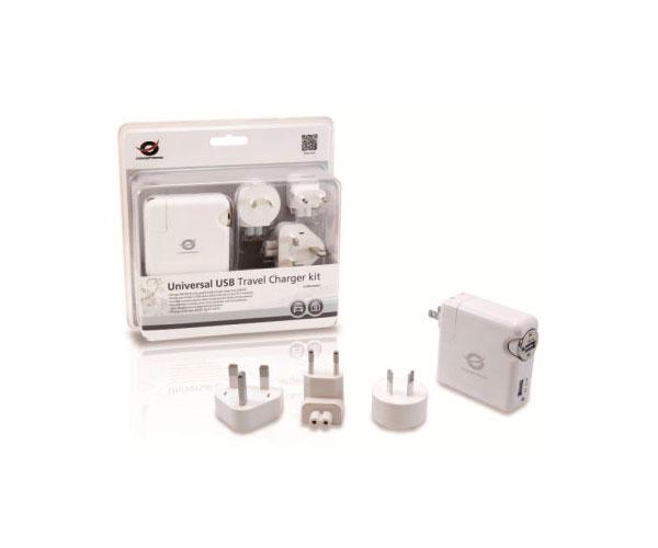 Kit de viaje universal Cargador red Usb + Coche Mechero / 15.5w / UK - USA - EU / CUSBCHARKIT / Conceptronic - Imagen 2