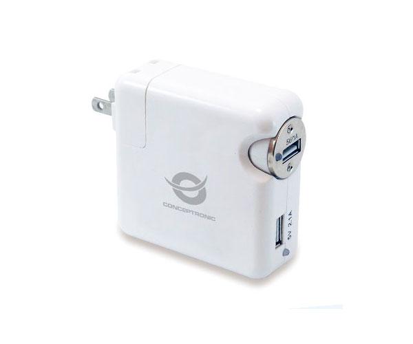 Kit de viaje universal Cargador red Usb + Coche Mechero / 15.5w / UK - USA - EU / CUSBCHARKIT / Conceptronic