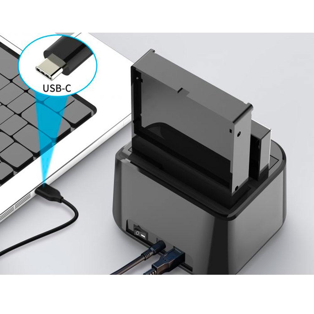 Docking Station Clonacion Conceptronic Sata 2.5 / 3.5 / SSD / USB 3.2 / Bahia Dual / Negro / DONN12B - Imagen 4
