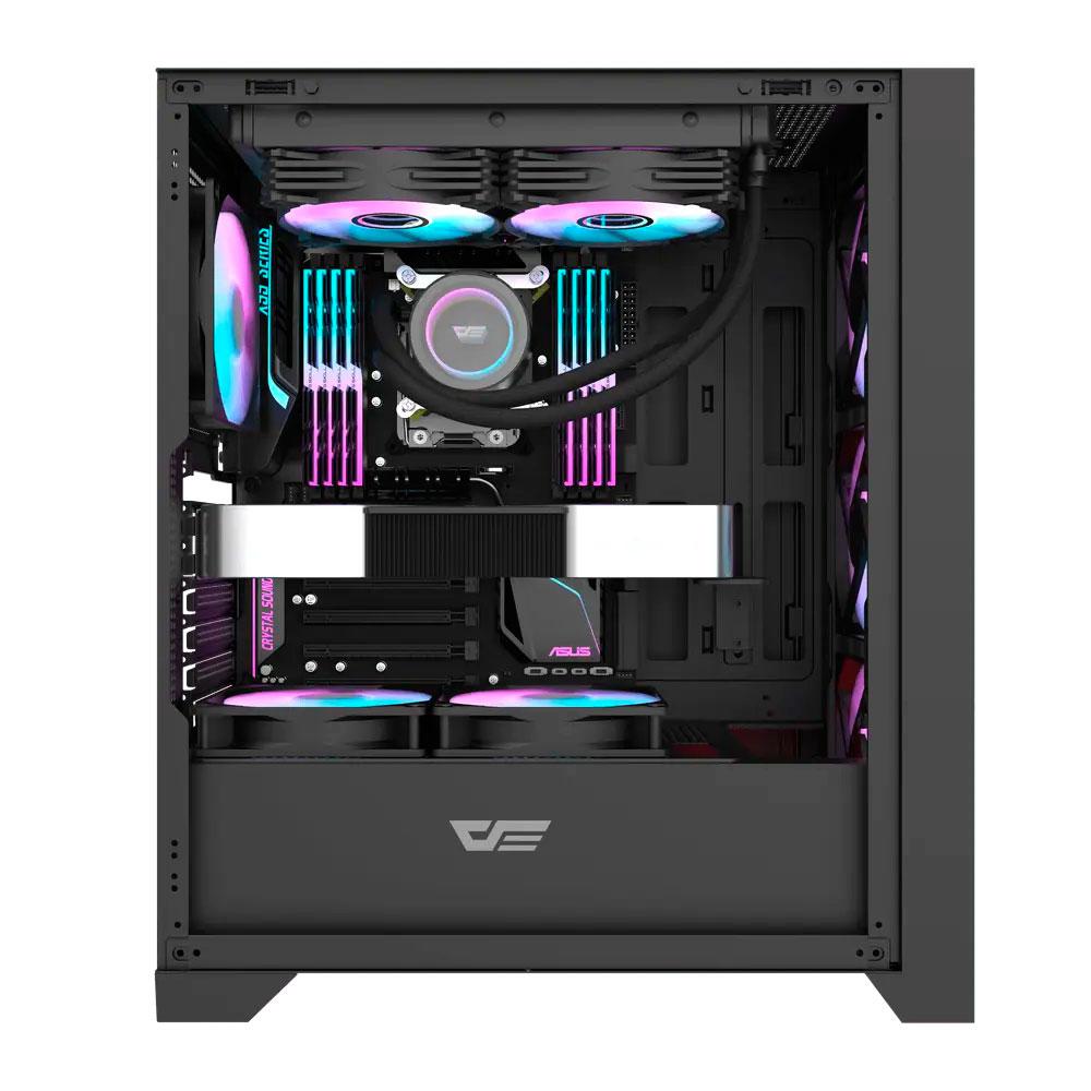 Caja Gaming Darkflash DRX70 Negro / ATX / Cristal templado / USB 3.0 / Type-C / Incluye 4 Fan RGB - Imagen 4