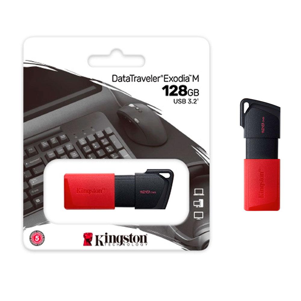 Pendrive Kingston Exodia 128Gb USB 3.2 Gen.1 / Negro-Rojo / DTXM/128GB