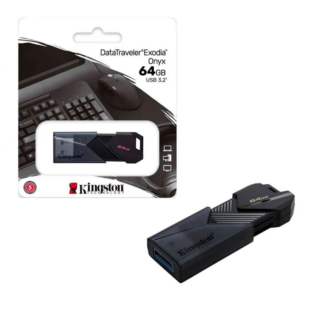Pendrive Kingston Onyx 64Gb USB 3.2 Gen.1 / Negro / DTXON/64GB