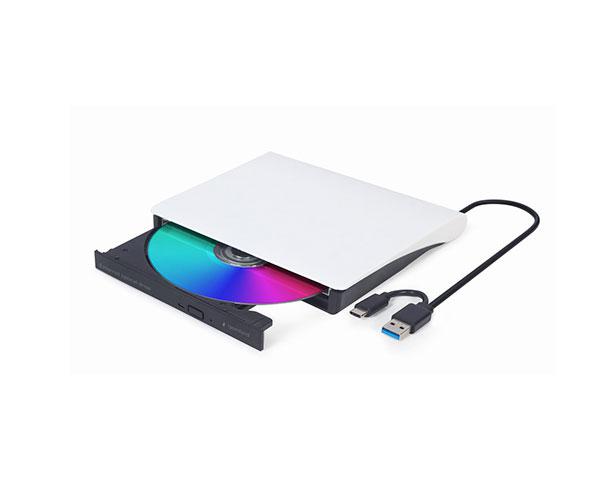 Grabadora Externa CD/DVD Gembird / USB 3.1 / Type-C / Blanca / DVD-USB-03-BW