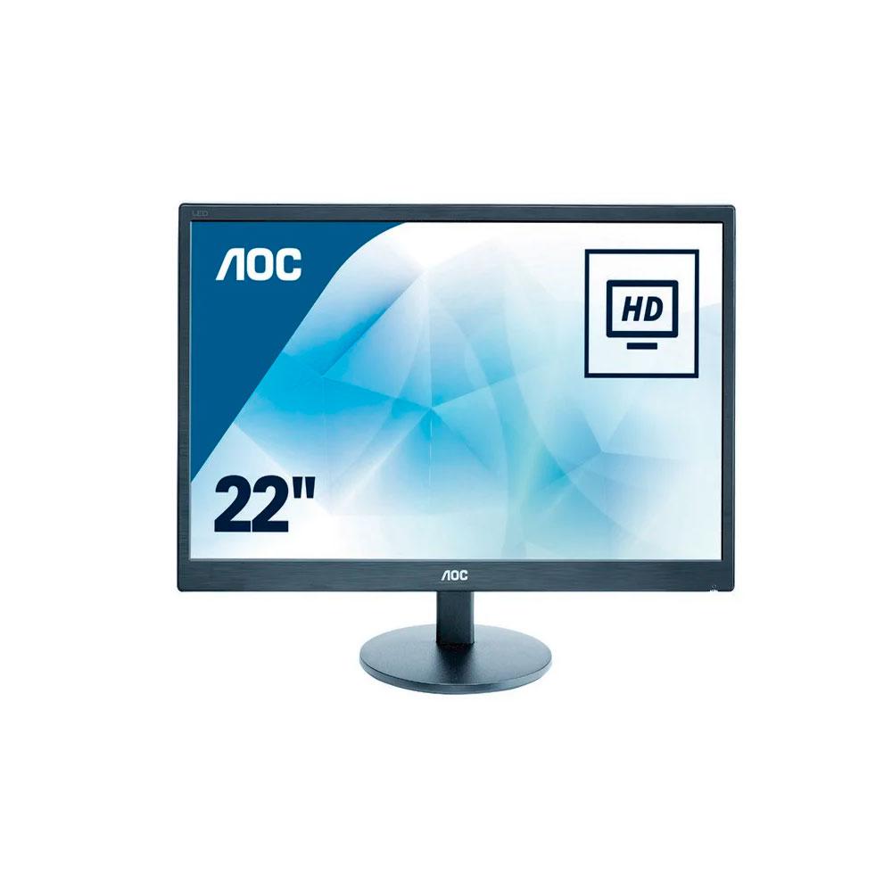 Monitor Reacondicionado LED AOC E2270sw 21.5 / VGA / Negro / CABLE DE VIDEO Y CORRIENTE INCLUIDOS"