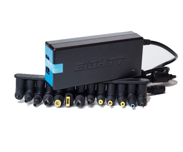 Cargador para portátil universal automático 90W / 13 conectores / Eightt / EC90