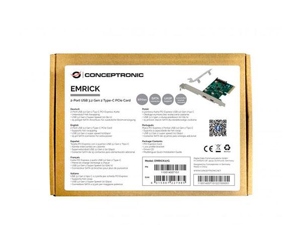Tarjeta controladora Conceptronic Pci Express Type-C / 2 Puertos / Incluye soporte LP / EMRICK07G - Imagen 2