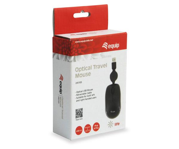 Raton Equip Life Retractil / Optico / 1000 Dpi / Ambidiestro / Usb / Negro / 245103 - Imagen 4
