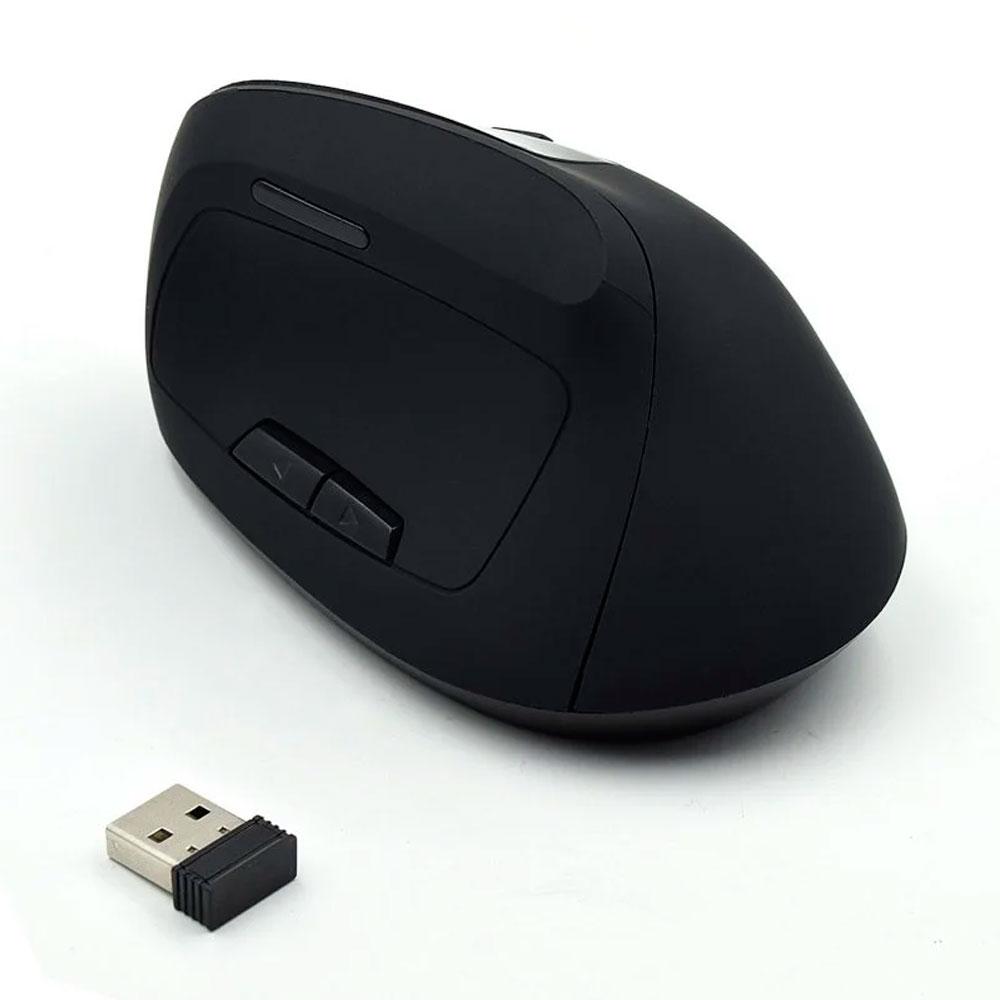 Raton Inalambrico Vertical ergonomico Ewent / 1600Dpi / Bateria recargable / Negro / Ew3158